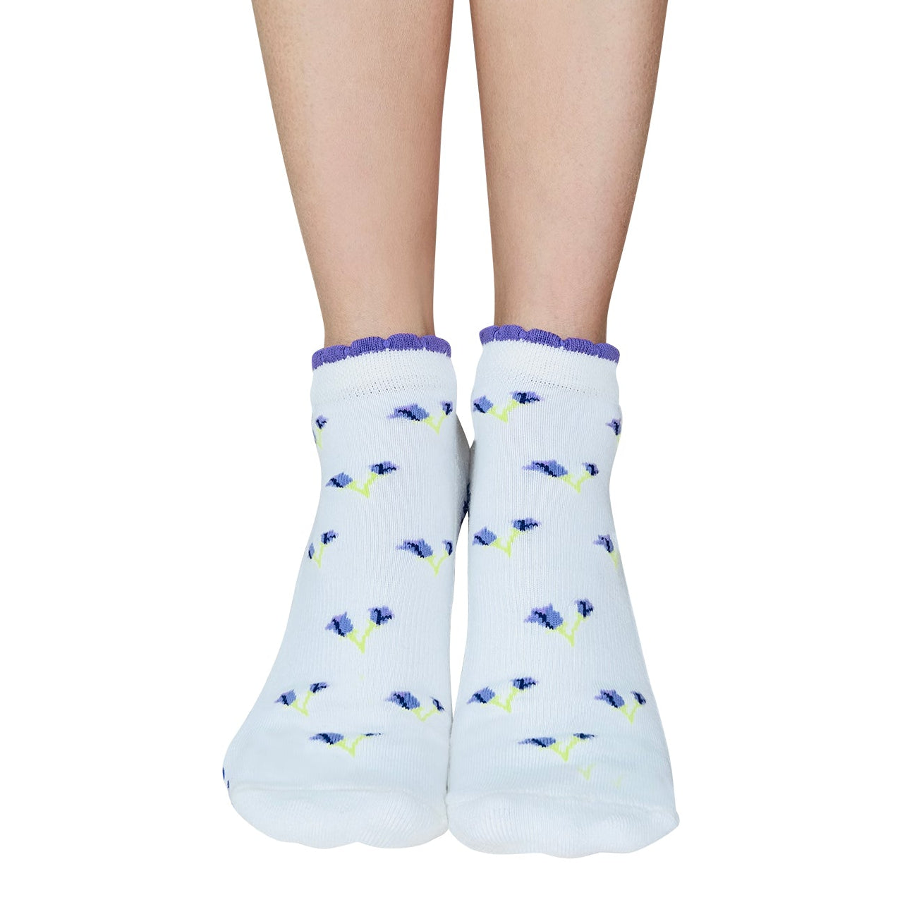 Closed Toe Ruffle - Violet Tulip on White