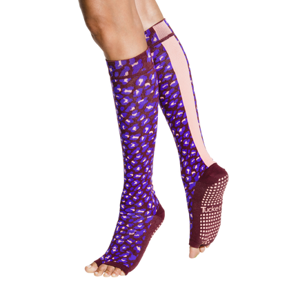 Medias hasta la Rodilla - Ultraviolet peach Leopard