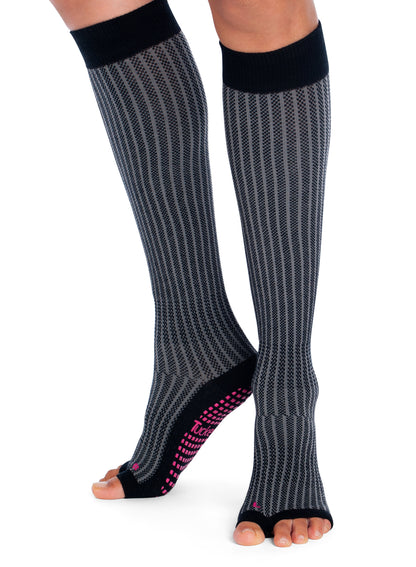 Medias hasta la rodilla - Gris Negro Entrelazado